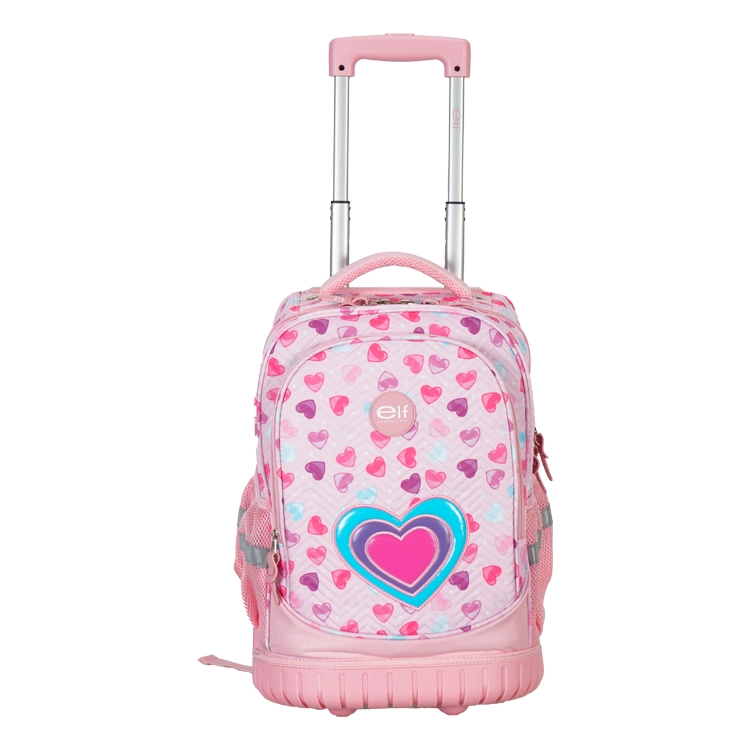 Mochila Escolar Elf 2026 2 Divisiones Rosa con Carro Art.I6467A